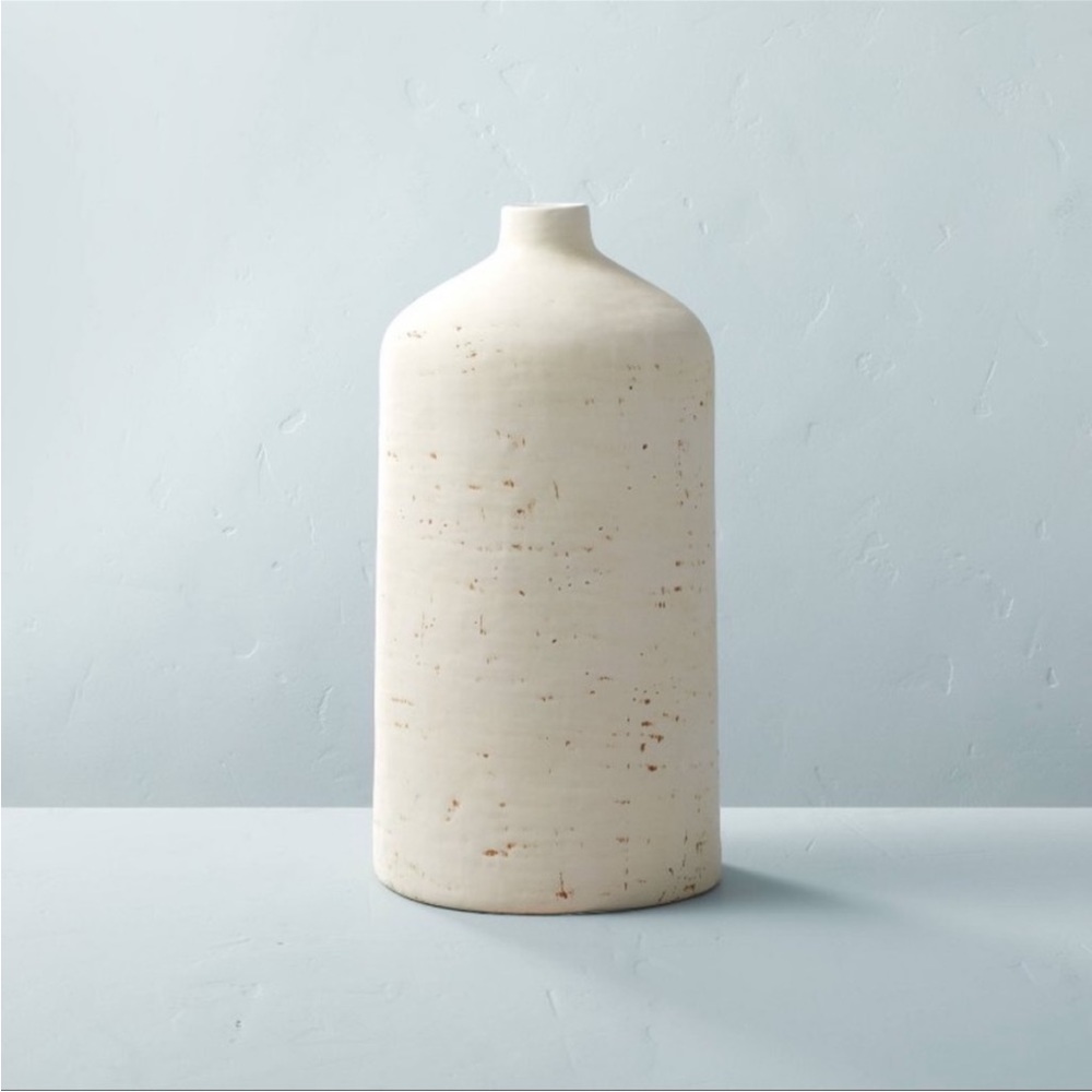 Distressed Ceramic ~16”Vase Natural White - Hearth & Hand with Magnolia